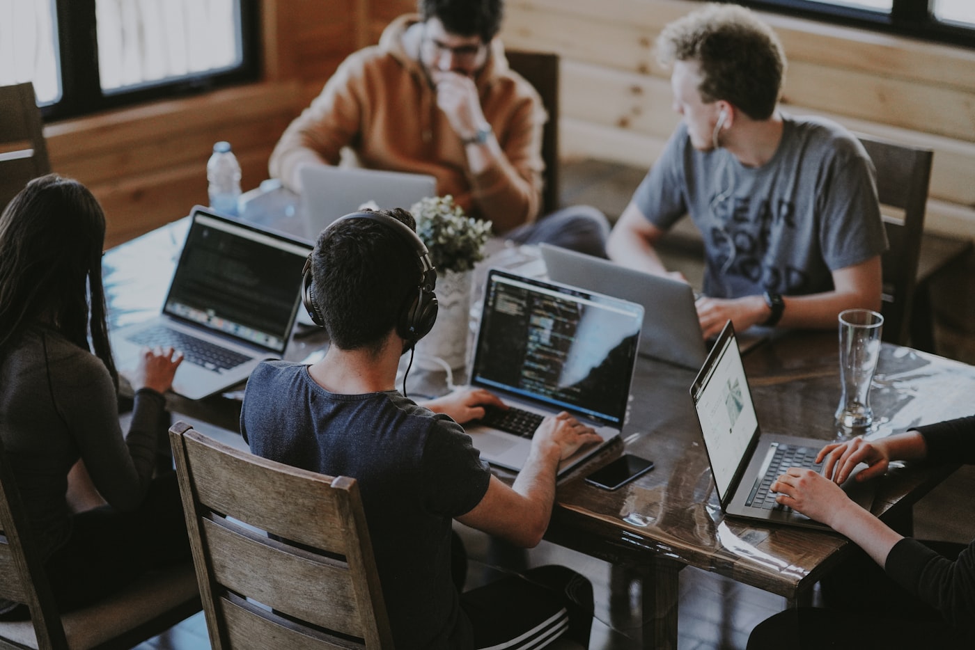 Offshore development team collaborating